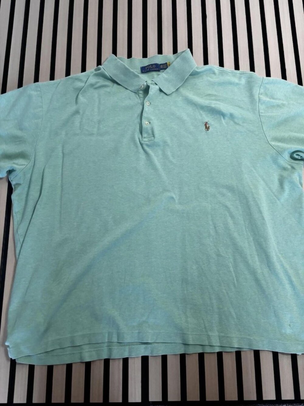 Ralph Lauren Green Knit Oxford Short Sleeve Polo Shirt Men's 3XB Big